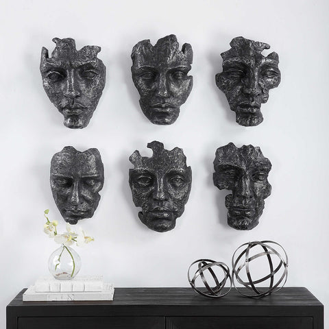 Mask 14 in. Wall Decor - Set of 6