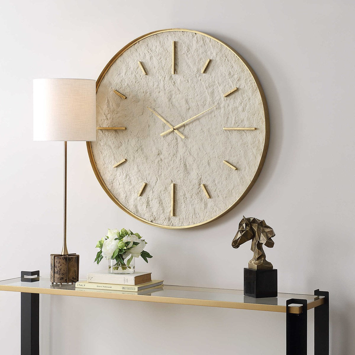 Arcole 35 in. Stone Wall Clock