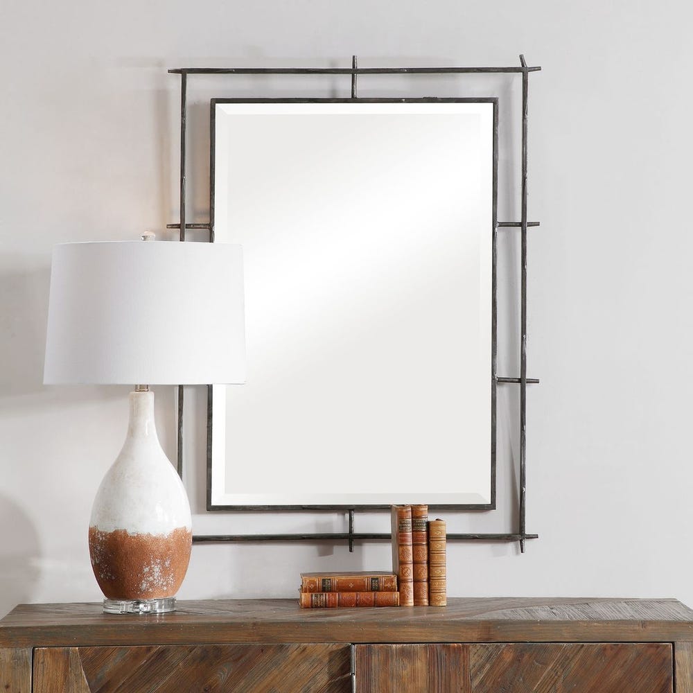 Alvise 40 in. Solid Iron Frame Mirror