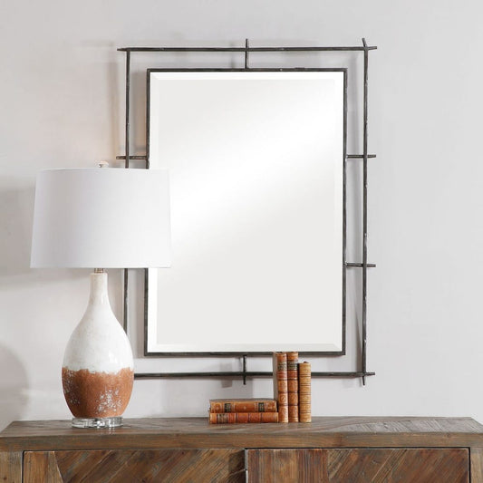 Alvise 40 in. Solid Iron Frame Mirror