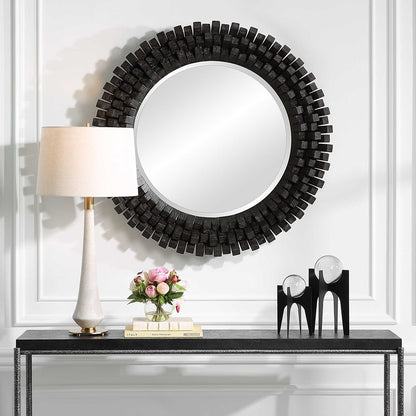 Osasco 42 in. Round Wood Mirror