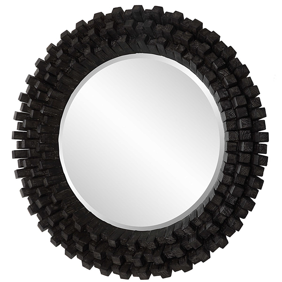 Osasco 42 in. Round Wood Mirror