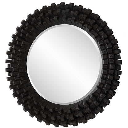 Osasco 42 in. Round Wood Mirror