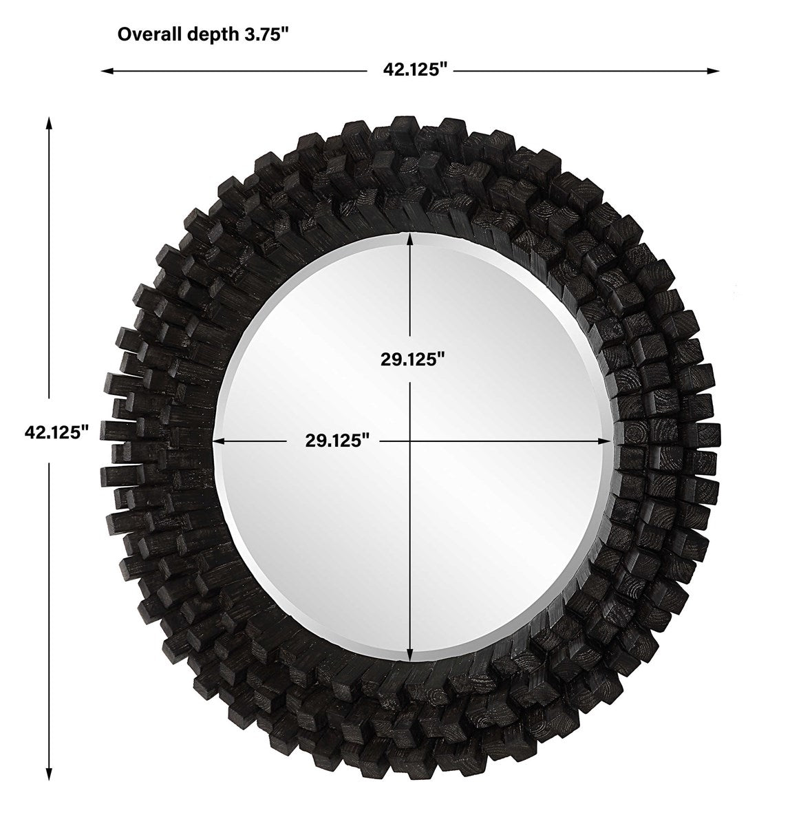 Osasco 42 in. Round Wood Mirror