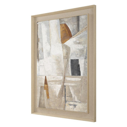 Ochre Accents 59 in. Hand Painted Canvas