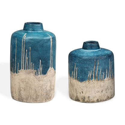 Cirò Glass and Concrete Outdoor Vase - Set of 2