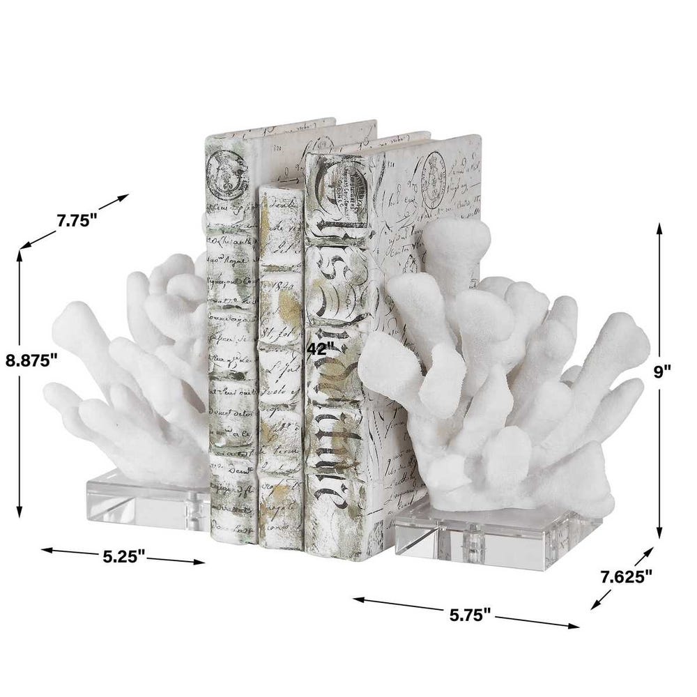 Coral Blanco Bookends - Set of 2