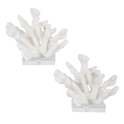 Coral Blanco Bookends - Set of 2