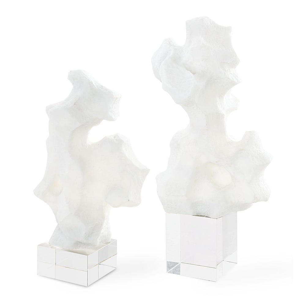 Baggio White Stone Sculptures - Set of 2