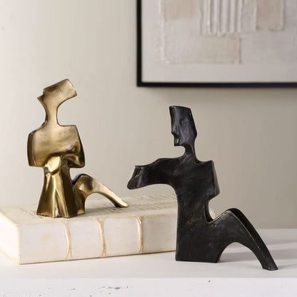 Besenzone Bronze and Gold Sculpture - Set of 2
