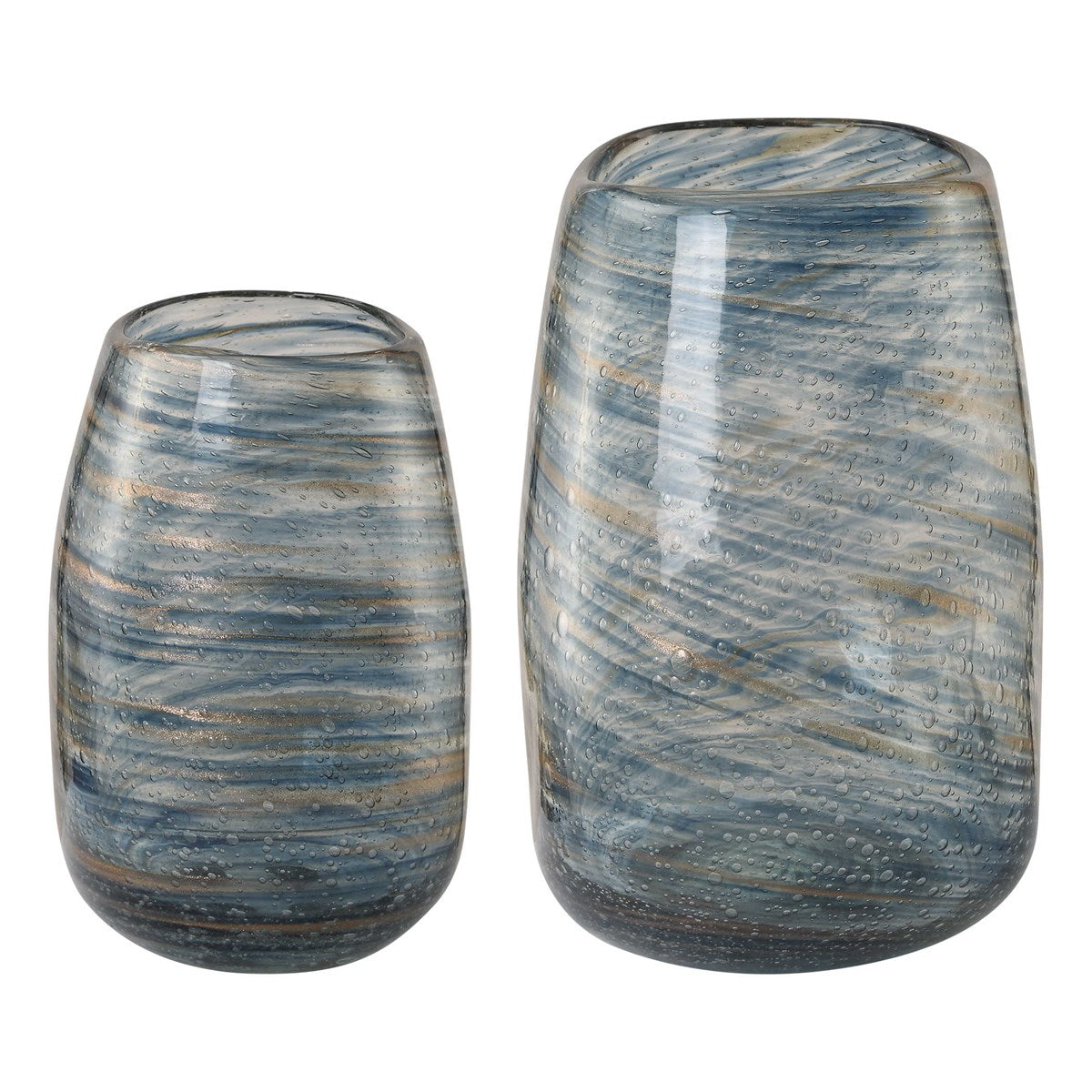 Grotta Bubble Glass Vases - Set of 2