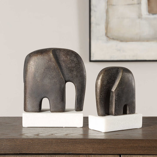 Tornano Elephant Sculptures - Set of 2