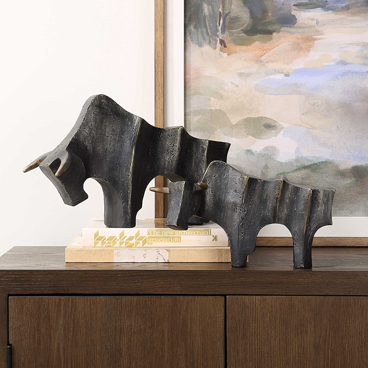 Berceto Bull Sculptures - Set of 2