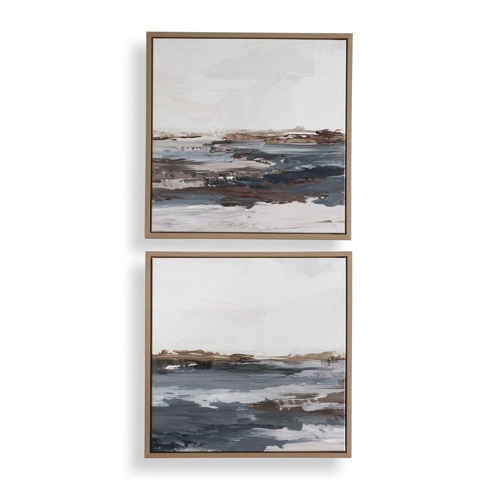 Soft Divide 26 in. Framed Canvases - Set of 2