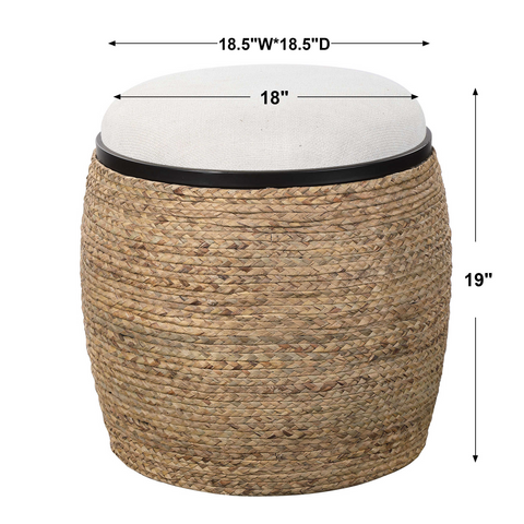 Coastal Round Accent Stool