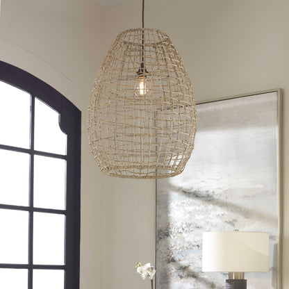 Duronia 30 in. Woven Seagrass Pendant