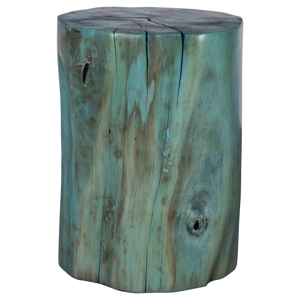 Ancarano 20 in. Tamarind Wood Accent Table - Blue