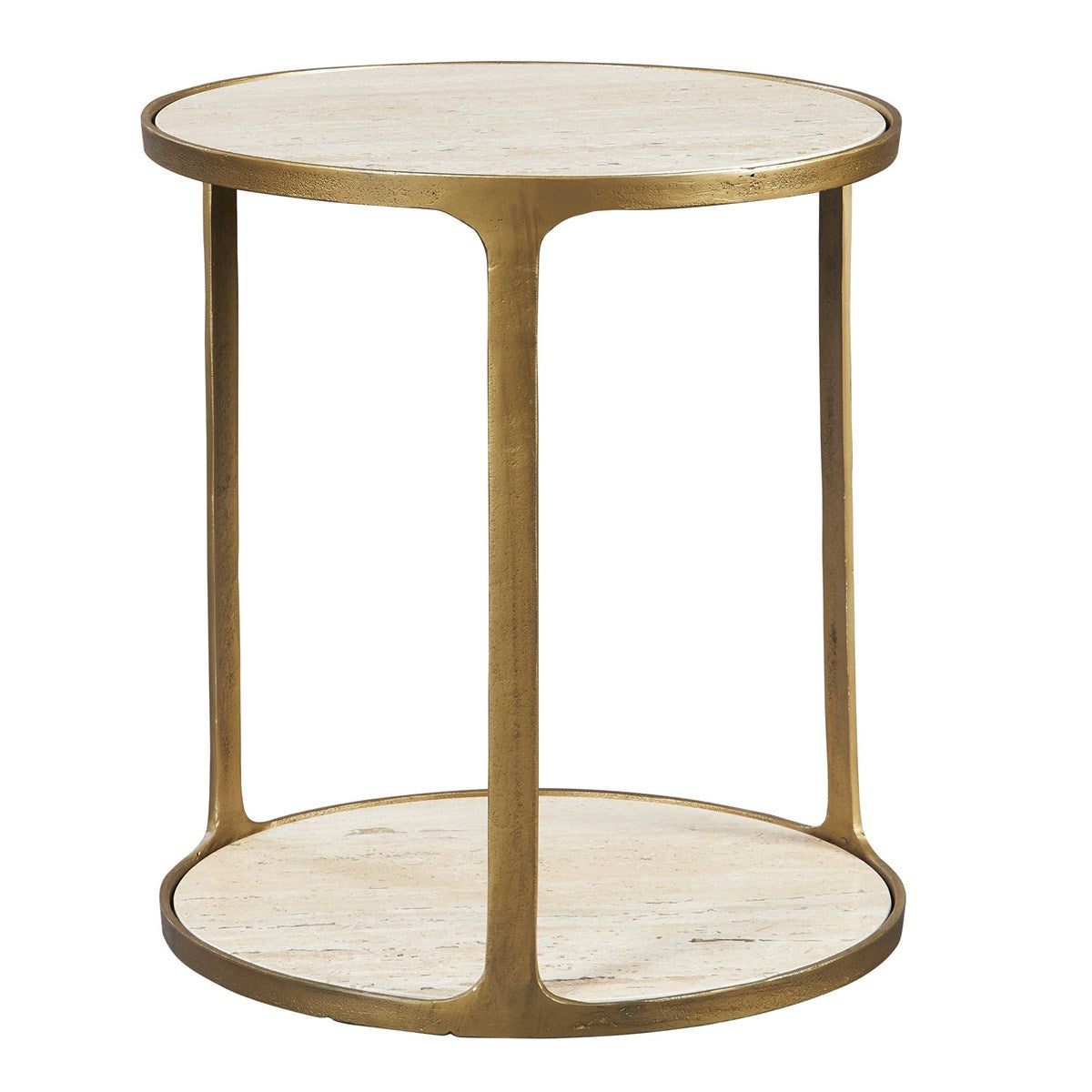 Volto 23 in. Travertine Side Table