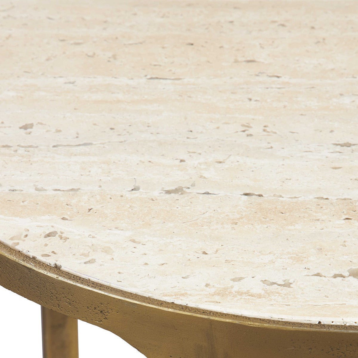 Volto 23 in. Travertine Side Table