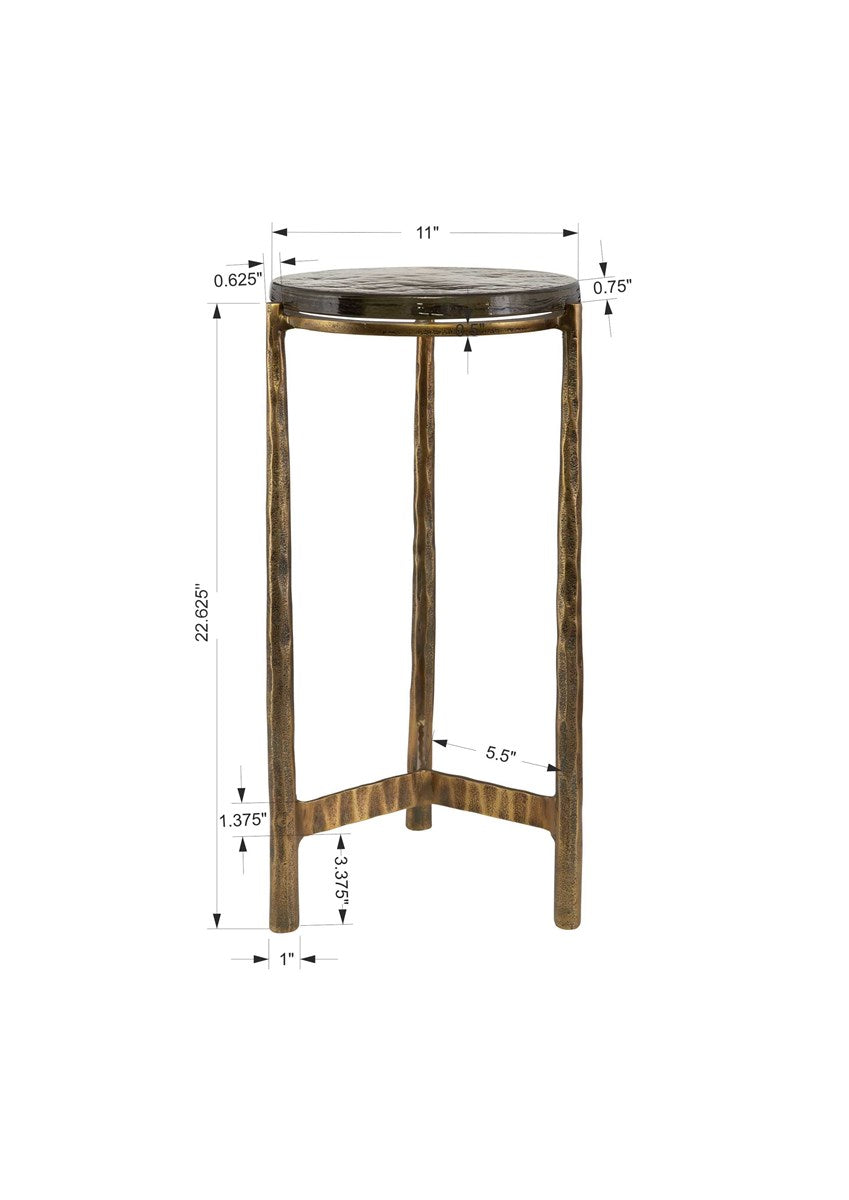 Calabro 23 in. Glass Top Accent Table