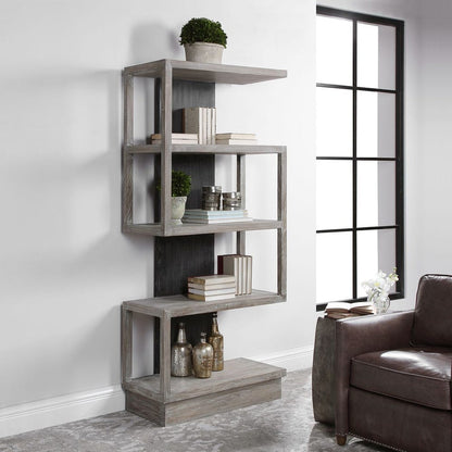 Caprile 80 in. Elm Veneer Etagere