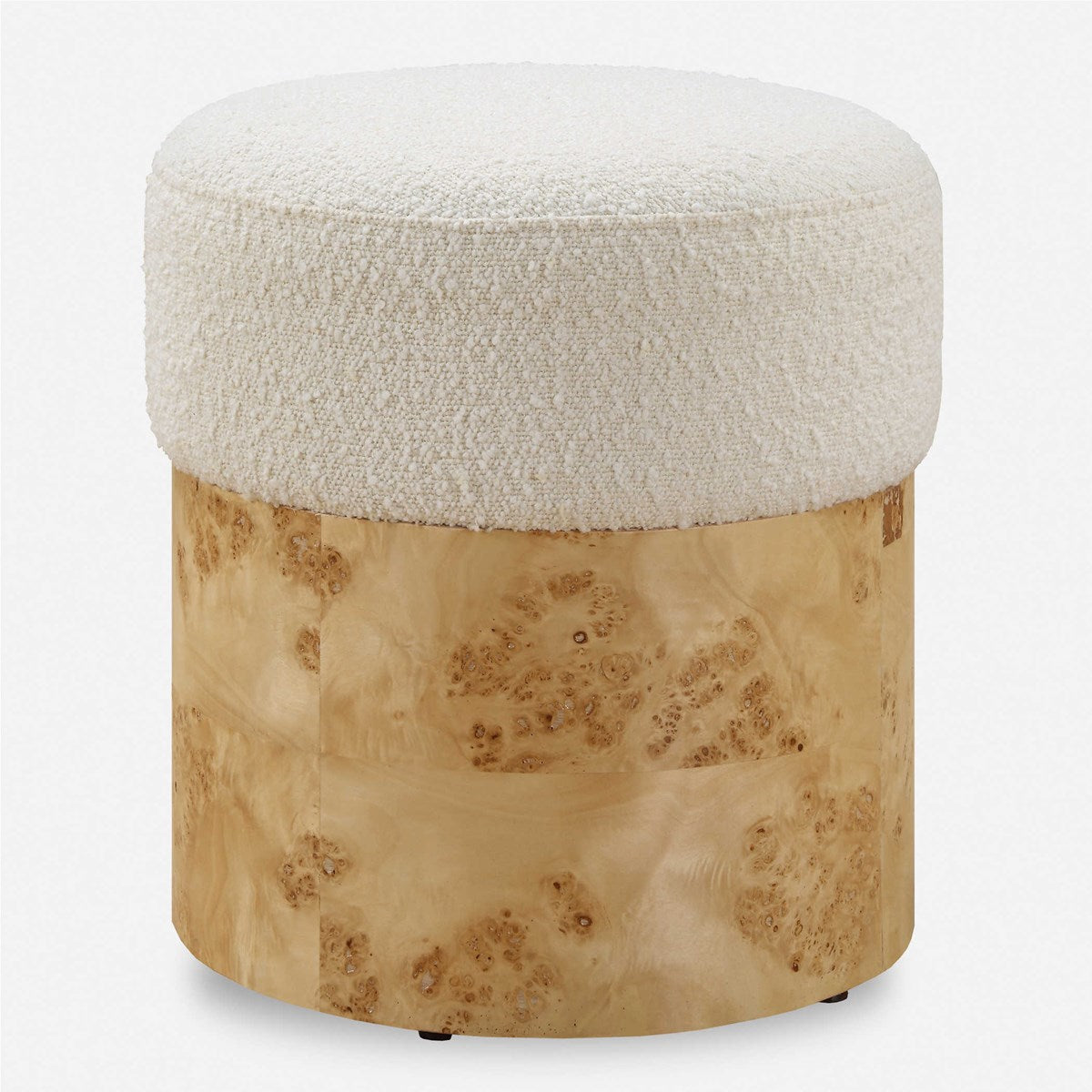 Trucco Boucle Fabric Top Ottoman