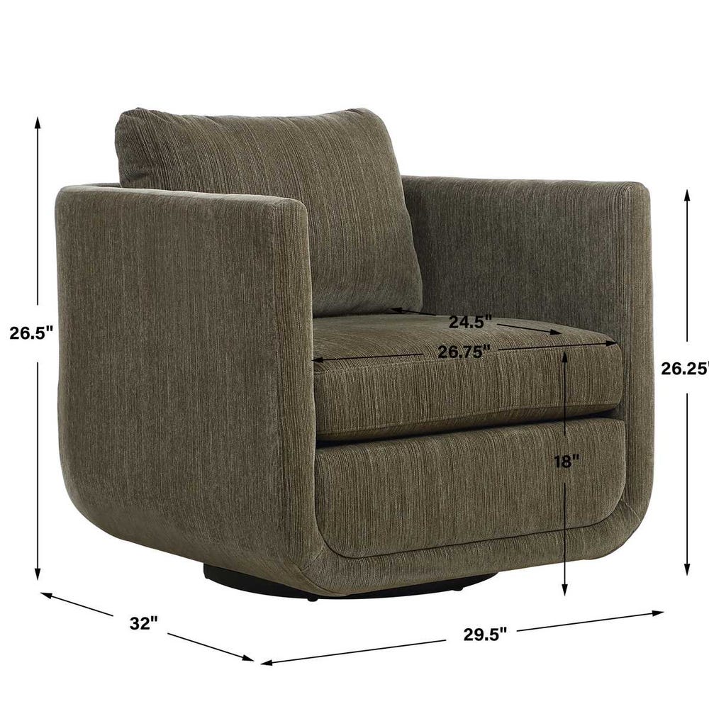 Vasto Upholstered Swivel Chair - Herb