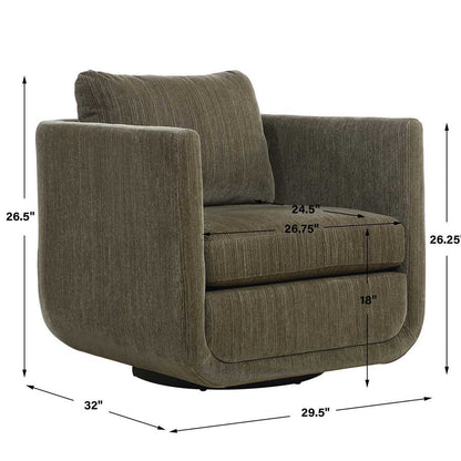 Vasto Upholstered Swivel Chair - Herb