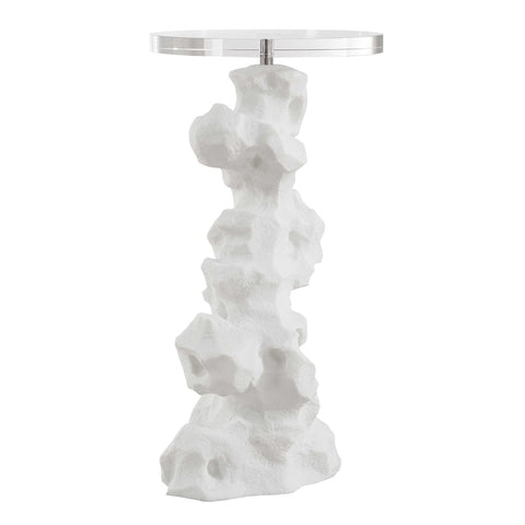 Norcia 25 in. White Marble Accent Table