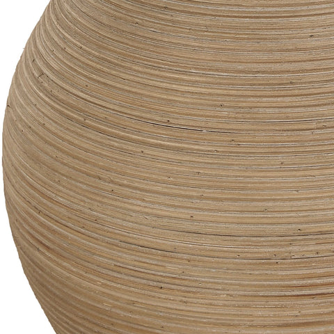 Fornelli 24 in. Natural Rattan Brass Accent Table