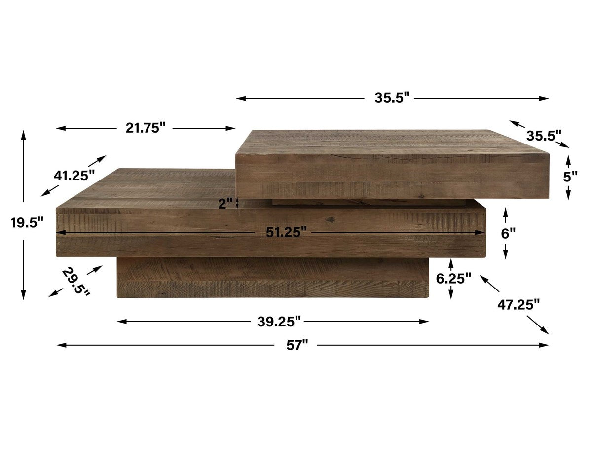 Acrone 57 in. Coffee Table