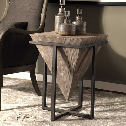 Ciara 25 in. Aged Wood Accent Table