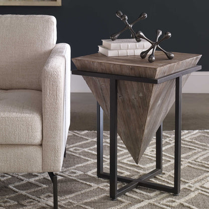 Ciara 25 in. Aged Wood Accent Table