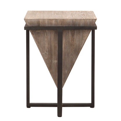 Ciara 25 in. Aged Wood Accent Table