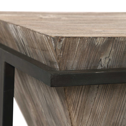 Ciara 25 in. Aged Wood Accent Table