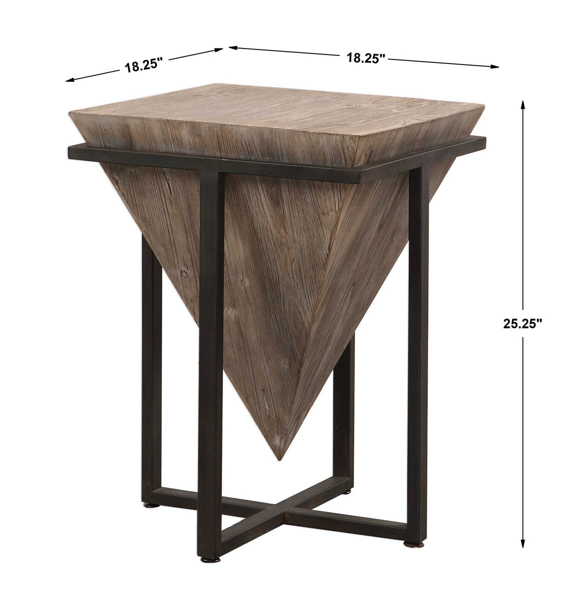 Ciara 25 in. Aged Wood Accent Table