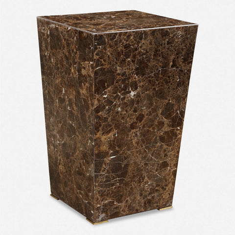 Viterbo 23 in. Natural Marble Accent Table