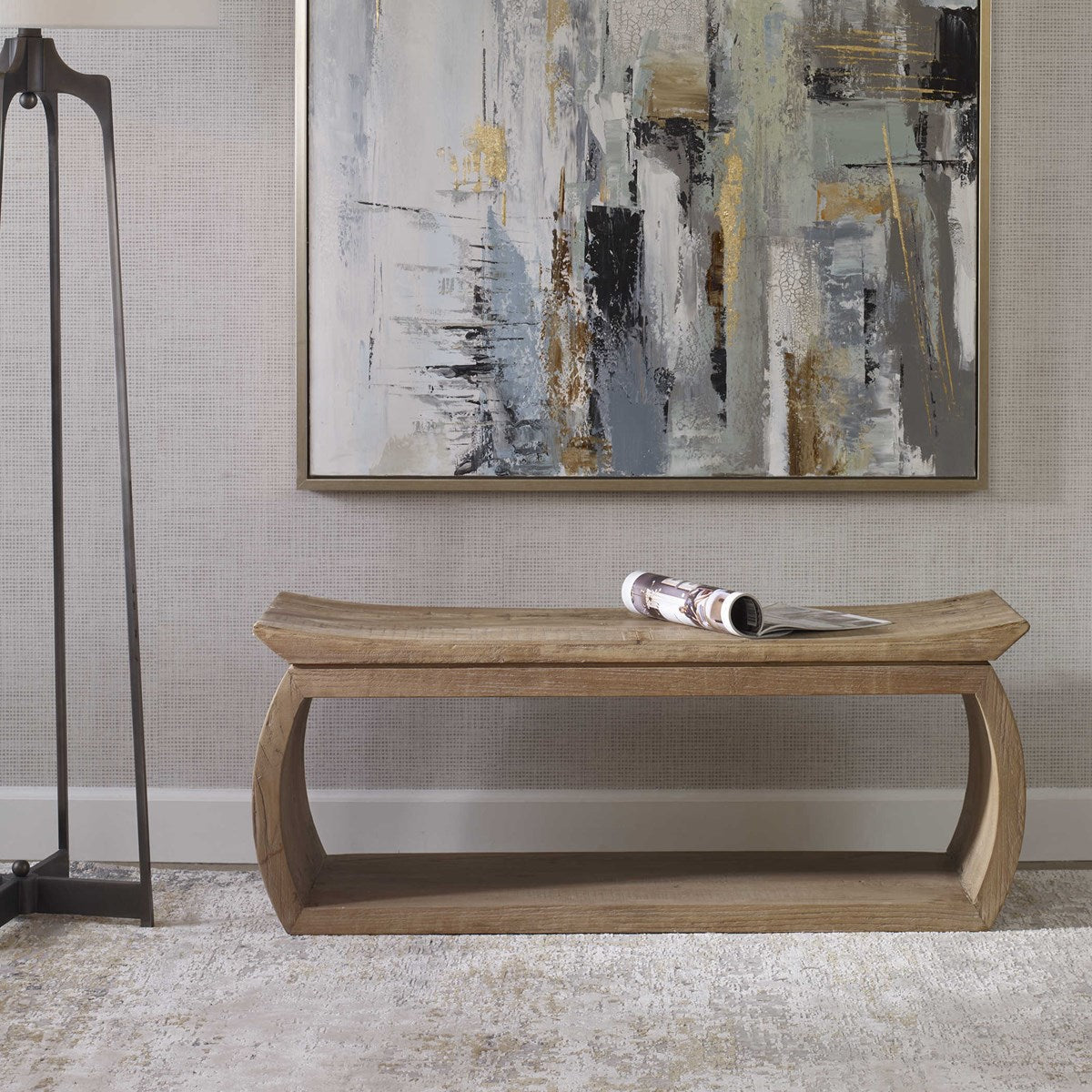 Acri Elm Wood Bench