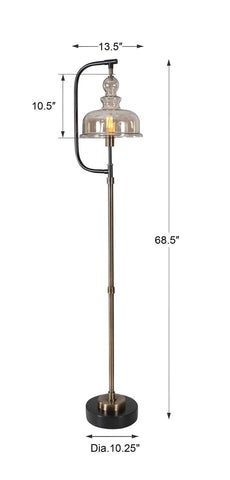 Brass Glass 69 in. Floor Lamp