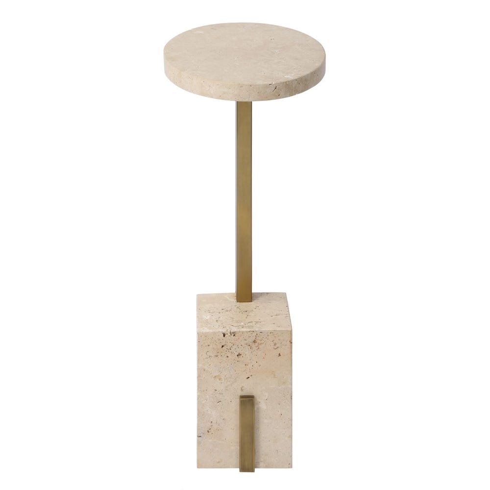 Smerillo 22 in. Travertine Accent Table