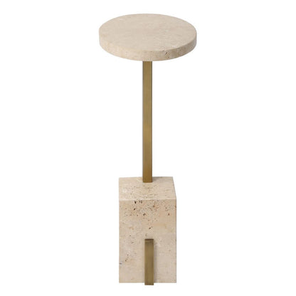 Smerillo 22 in. Travertine Accent Table