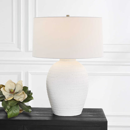 Mazara 29 in. Hand Carved Ceramic Table Lamp