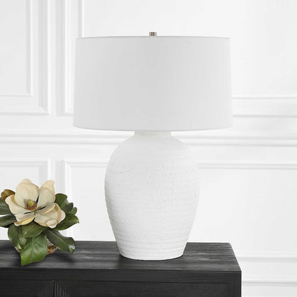 Mazara 29 in. Hand Carved Ceramic Table Lamp