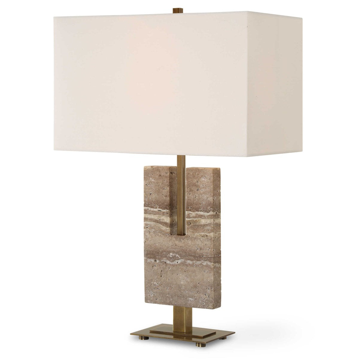 Capece 26 in. Travertine Table Lamp