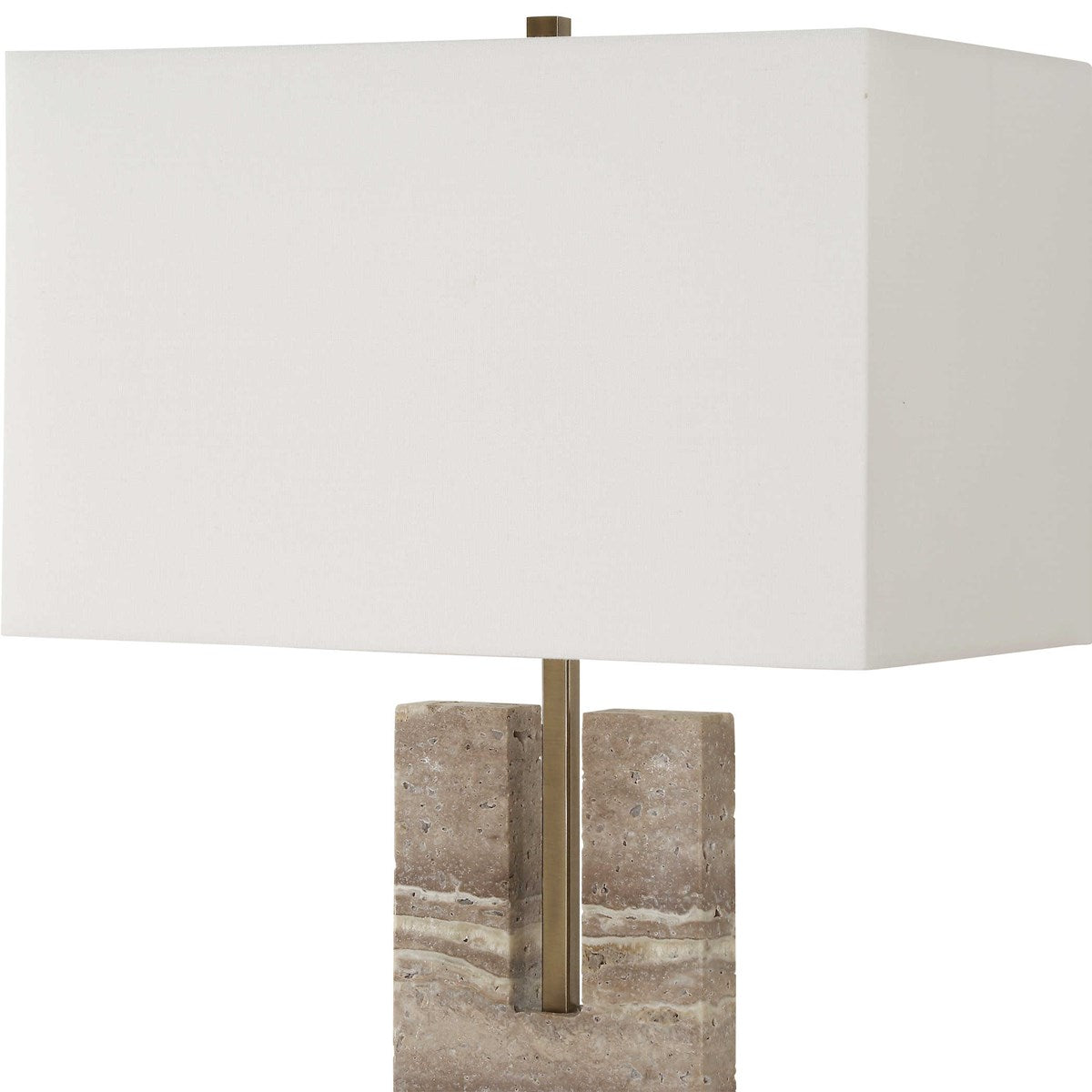 Capece 26 in. Travertine Table Lamp