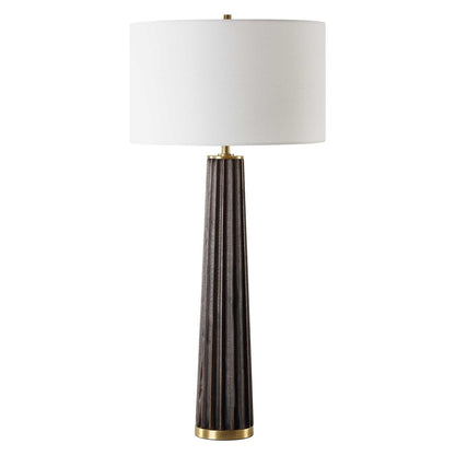 Sernio 32 in. Oak Wood Base Table Lamp