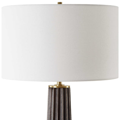 Sernio 32 in. Oak Wood Base Table Lamp