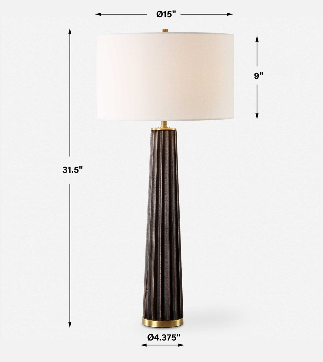 Sernio 32 in. Oak Wood Base Table Lamp