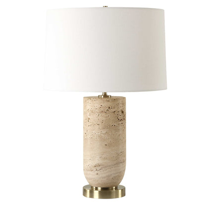 Lasnigo 25 in. Travertine Table Lamp