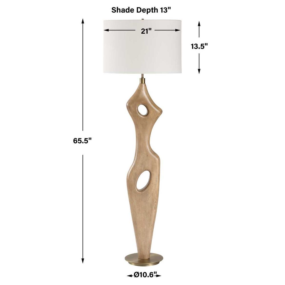 Notaresco 66 in. Wood Base Floor Lamp